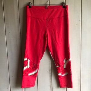 GRRRL Watermelon print workout leggings yoga pants pink and green size large L